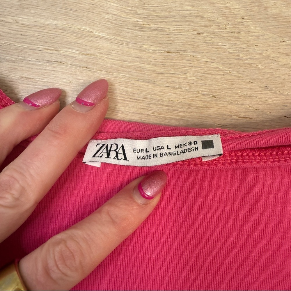 Zara Off the Shoulder Pink Midi Dress - Picture 3 of 5